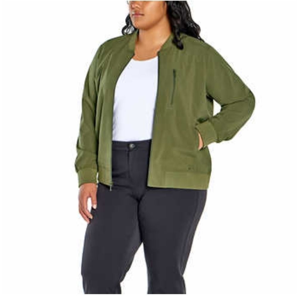Banana Republic Women’s Full Zip Bomber Jacket in Olive Night Green Size XXL